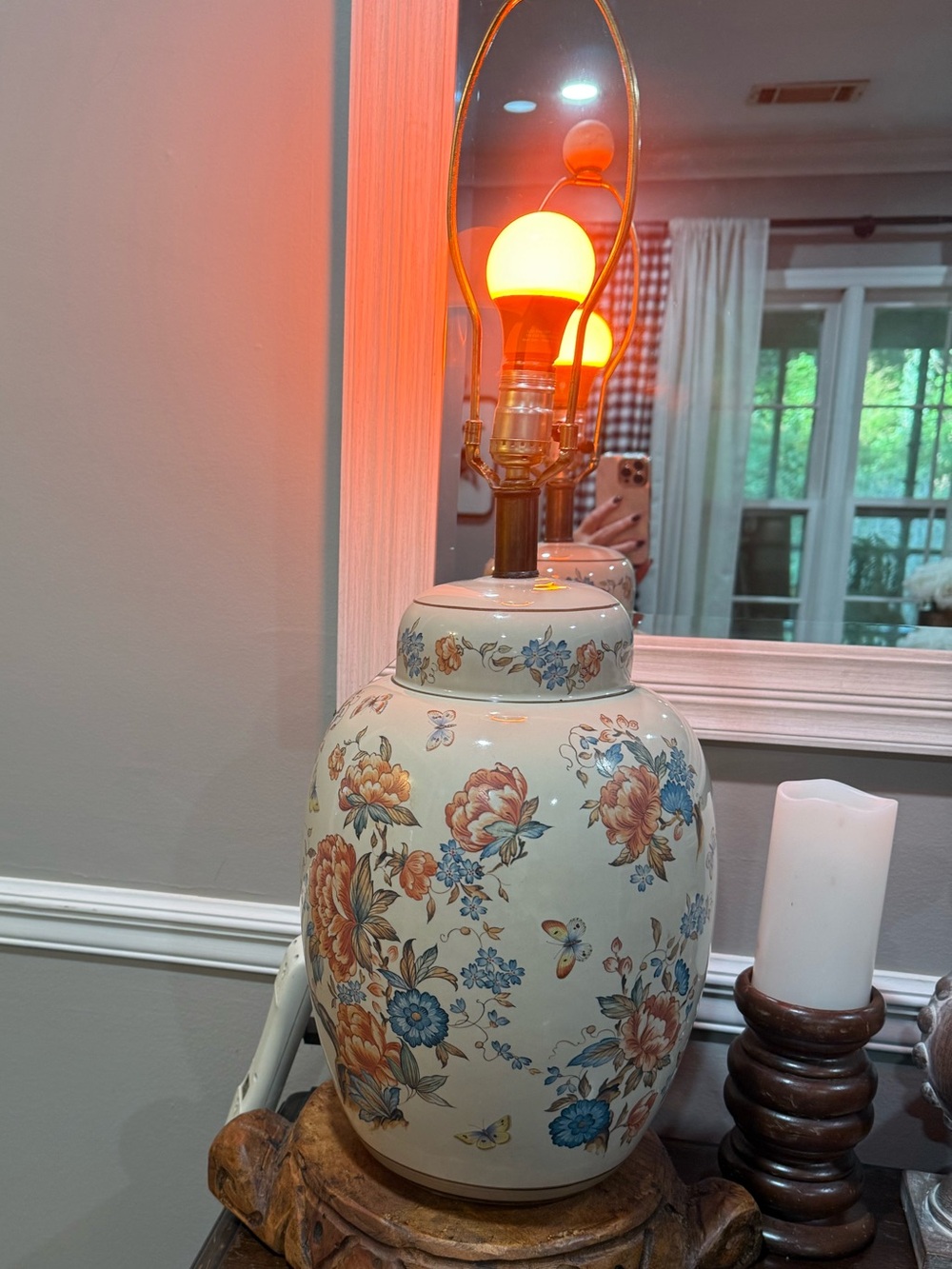 Vintage Chinoiserie Ginger Jar Table Lamp